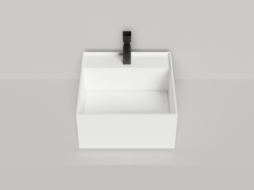 Раковина из искусственного камня S-Stone Salini ARMONIA 130522TMF 50х50 накладная цвет белый - фото 2